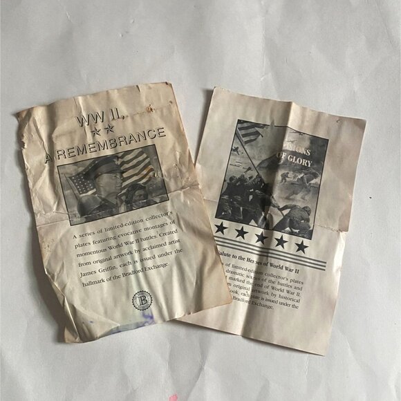 The Bradford Exchange WWII The Remembrance Series:1-5-Decorative Plates-8 in - Picture 13 of 13